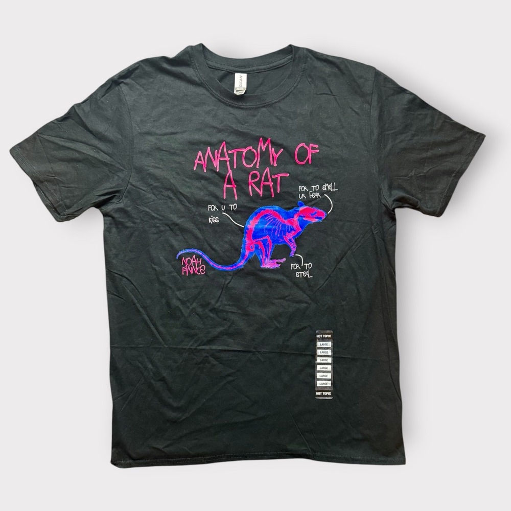 Noahfinnce Anatomy of a Rat Graphic T-Shirt Black Hot Topic Large NEW